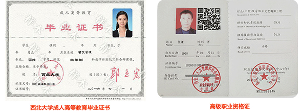 西北大学成人高等教育证书